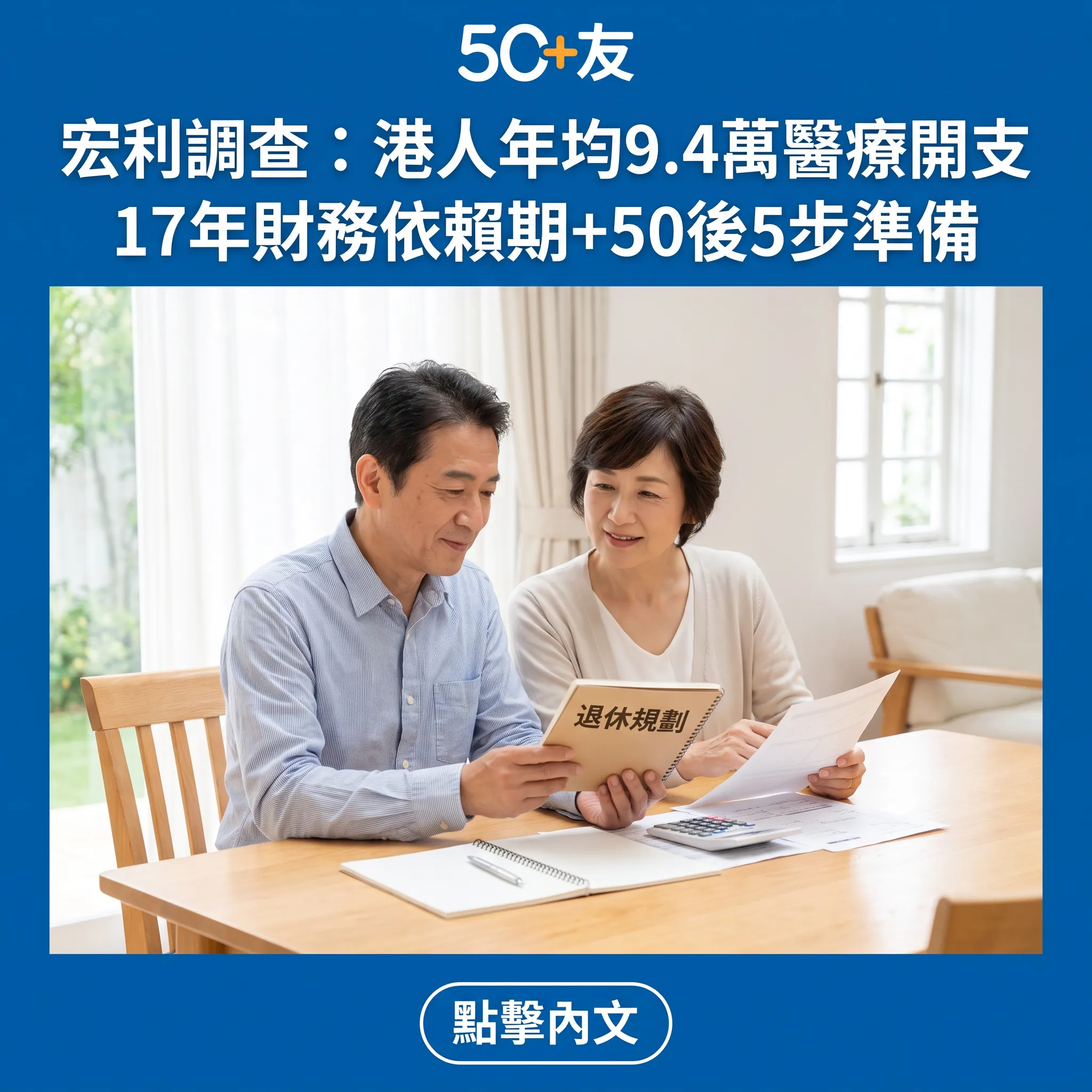 年均9.4萬突發醫療開支！宏利調查：港人17年財務依賴期亞洲最長，5步自救