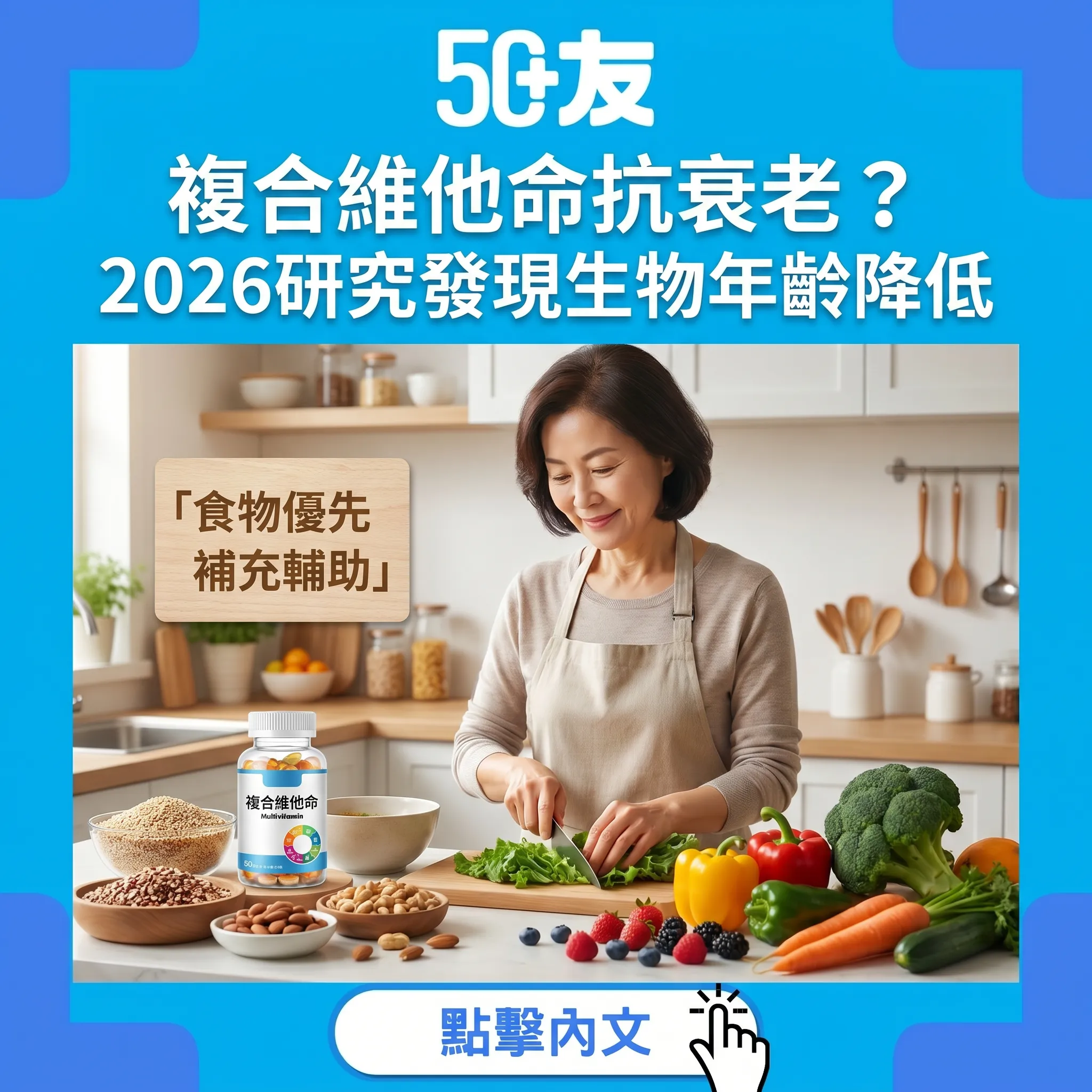 每日複合維他命可以減慢衰老？2026研究解讀全攻略