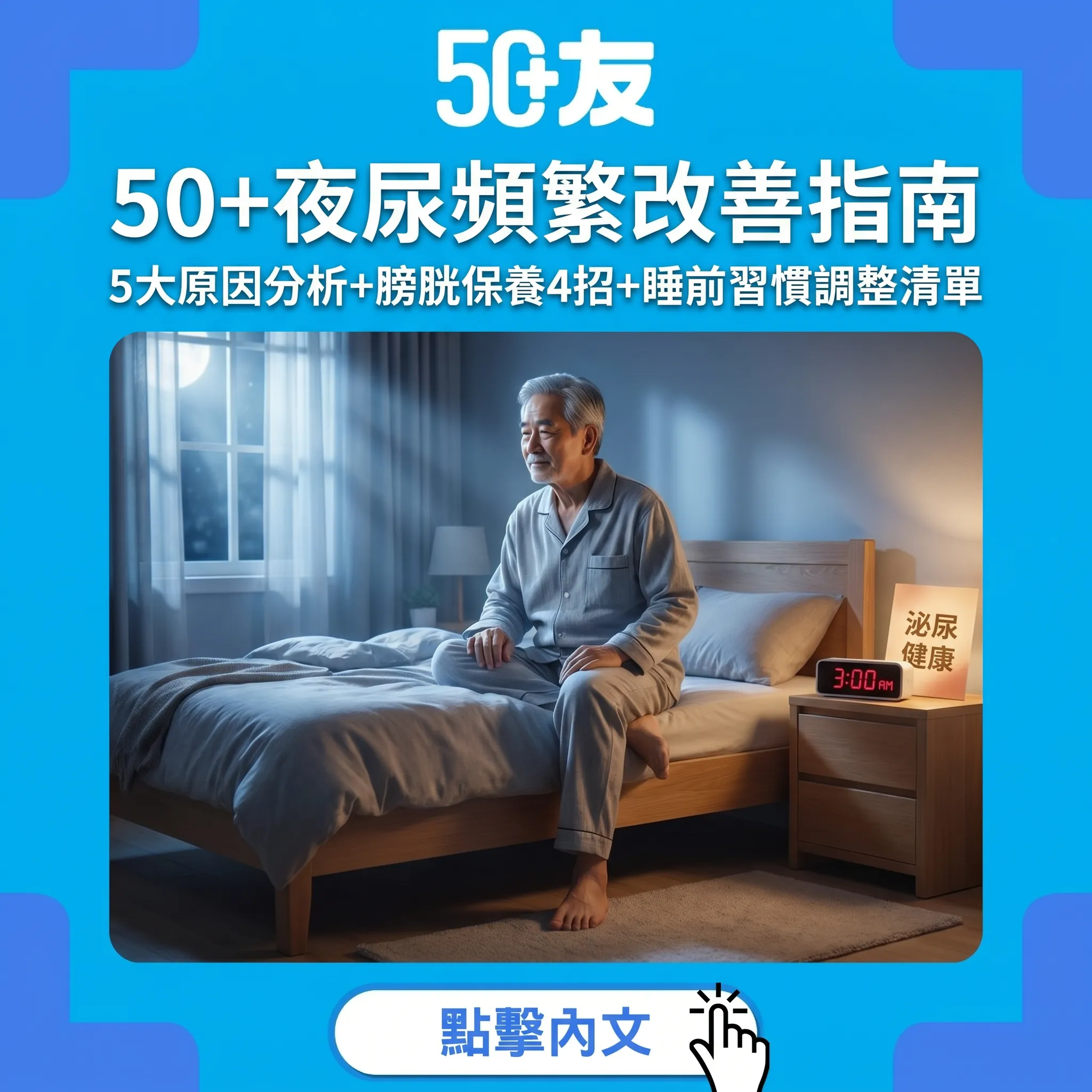 50+夜尿頻繁改善指南：5大原因分析+膀胱保養4招+睡前習慣調整