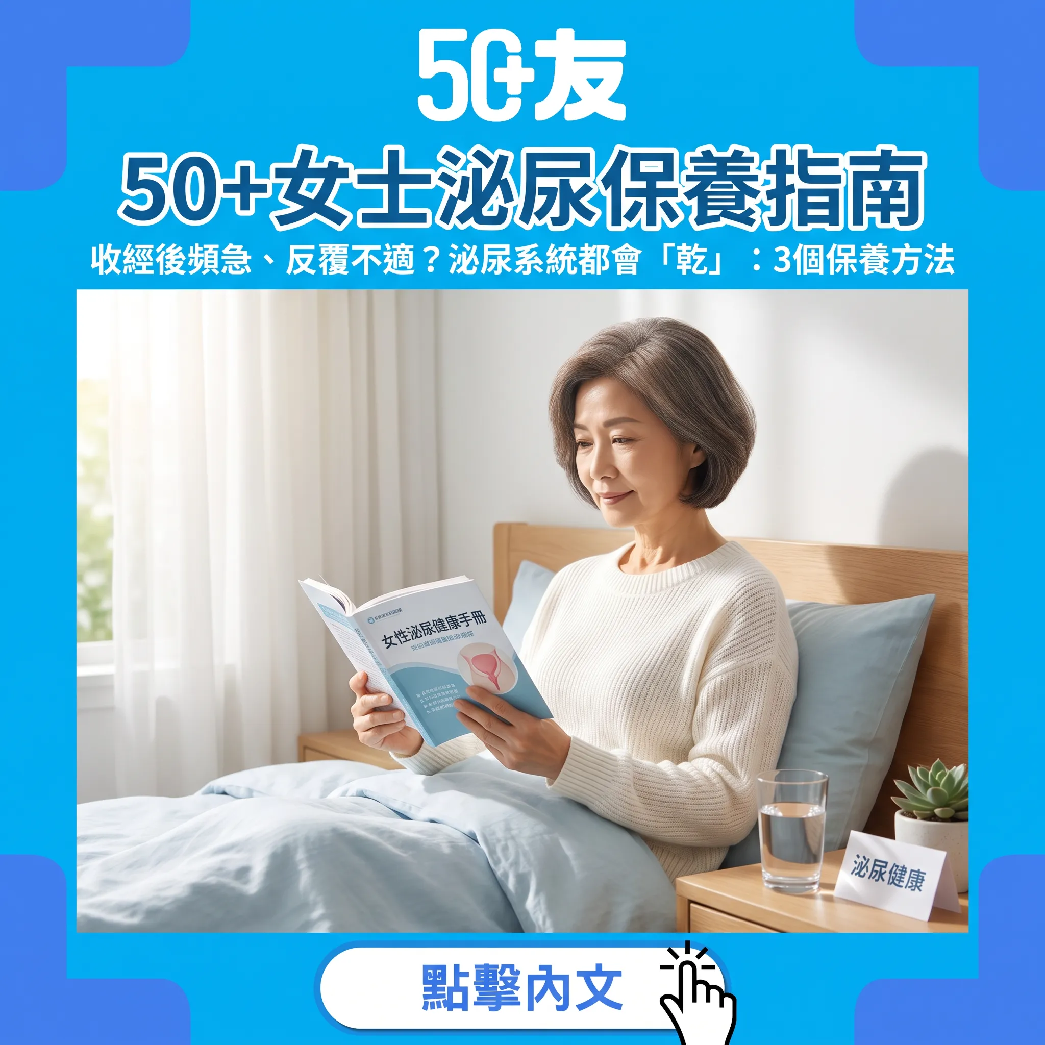 50+女士泌尿保養指南｜收經後頻急、反覆不適？泌尿系統都會「乾」：3個保養方法