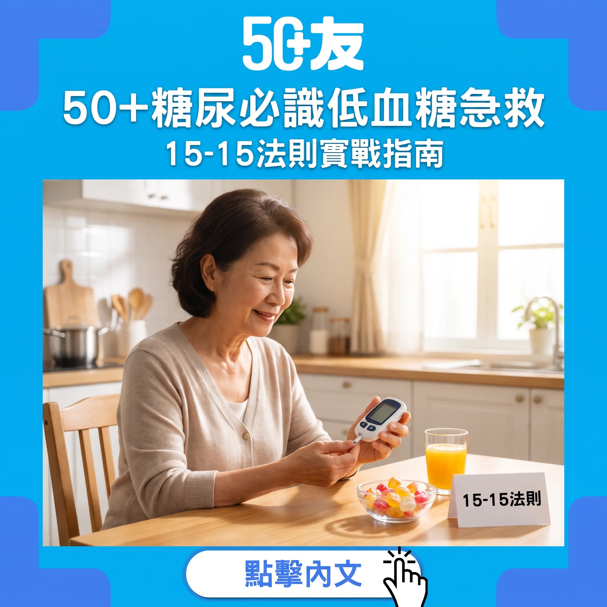 50+糖尿必識低血糖急救｜15-15法則+隨身三寶