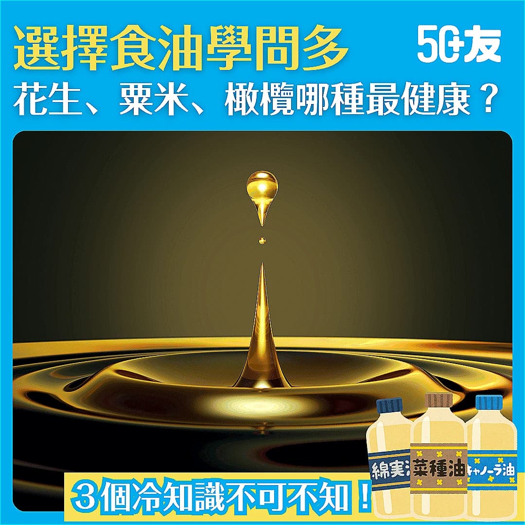 【食油健康】哪款食油最好？教你50後如何選擇食油最健康！