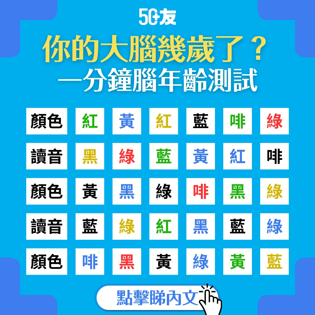 【你的大腦幾歲了？】一分鐘腦年齡測試，保持大腦活躍！